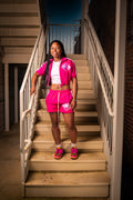 Ladies pink windbreaker set